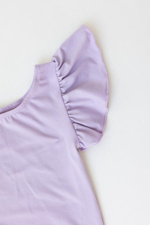 Lavender S/S Flutter Sleeve Leotard-dogsvalley ®