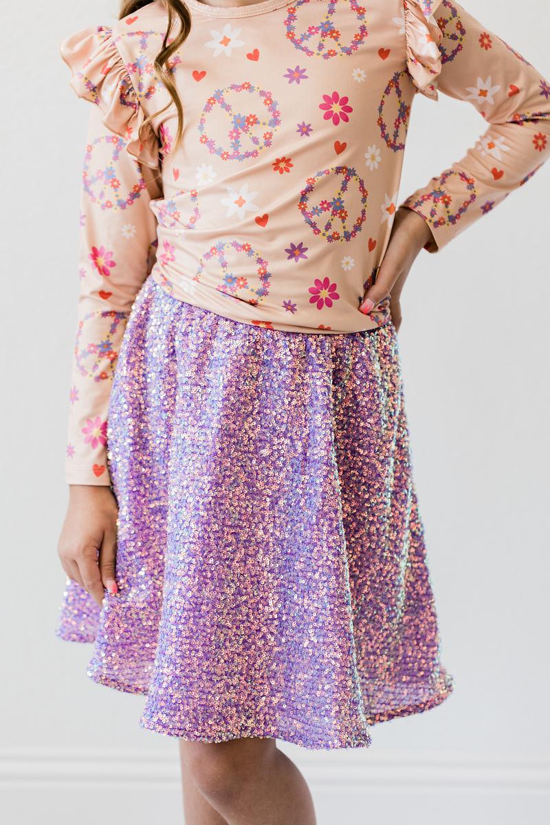 SALE Purple Sequin Twirl Skirt-dogsvalley ®