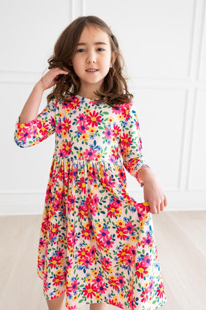 Last Bud Not Least 3/4 Sleeve Pocket Twirl Dress-dogsvalley ®