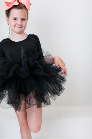 Black 3/4 Tutu Leotard-dogsvalley ®