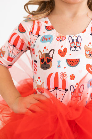 Puppy Love 3/4 Sleeve Tutu Leotard-dogsvalley ®