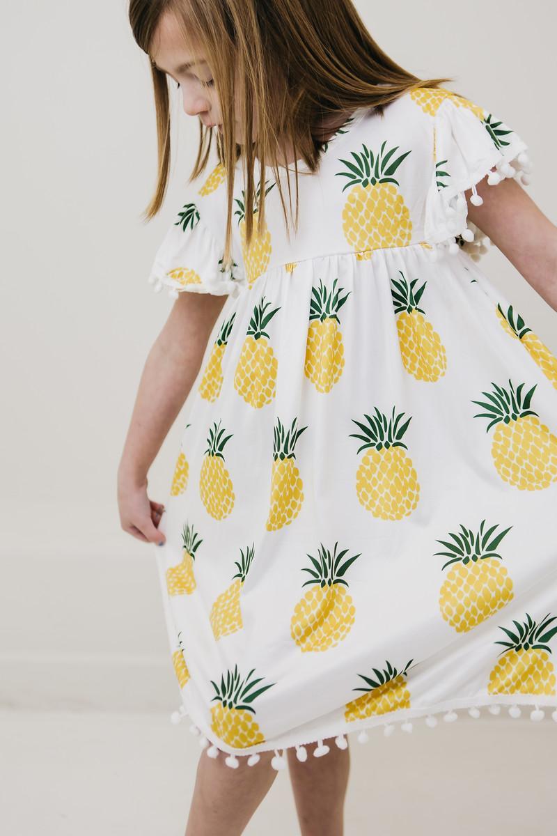 Pineapple Pom Pom Dress-dogsvalley ®