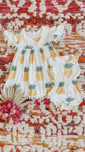 Pineapple Pom Pom Dress-dogsvalley ®