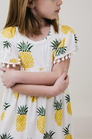 Pineapple Pom Pom Dress-dogsvalley ®