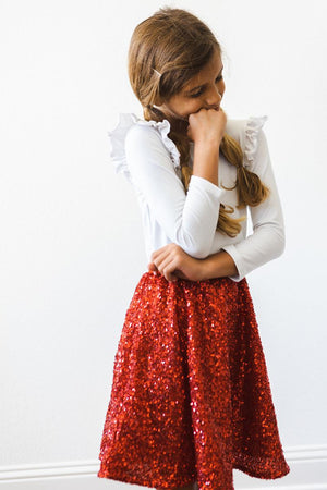 Red Sequin Twirl Skort-dogsvalley ®