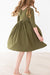 Olive 3/4 Sleeve Pocket Twirl Dress-dogsvalley ®